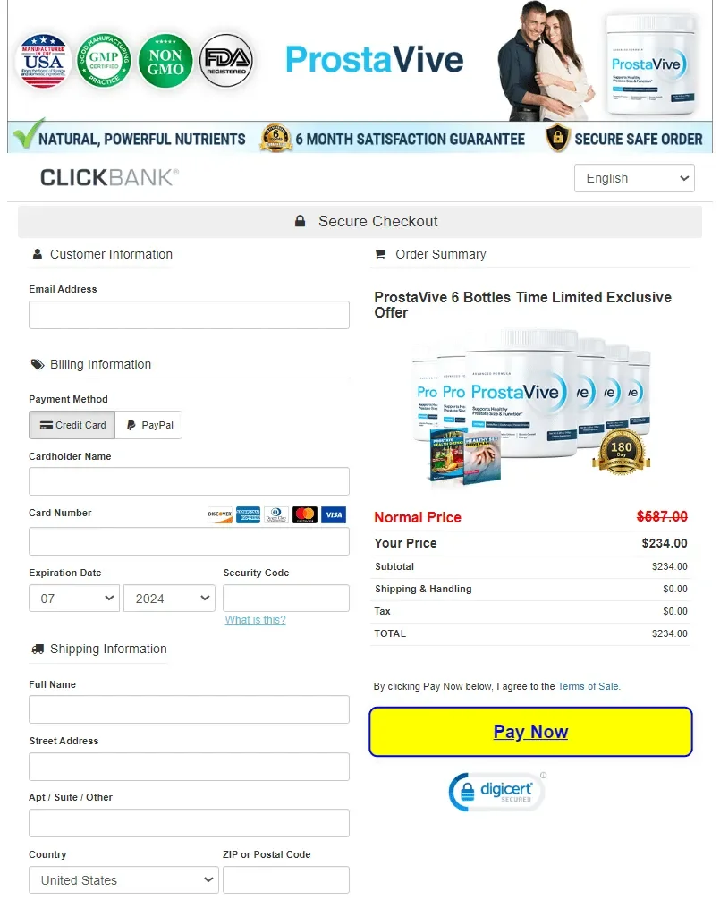 ProstaVive Checkout Page
